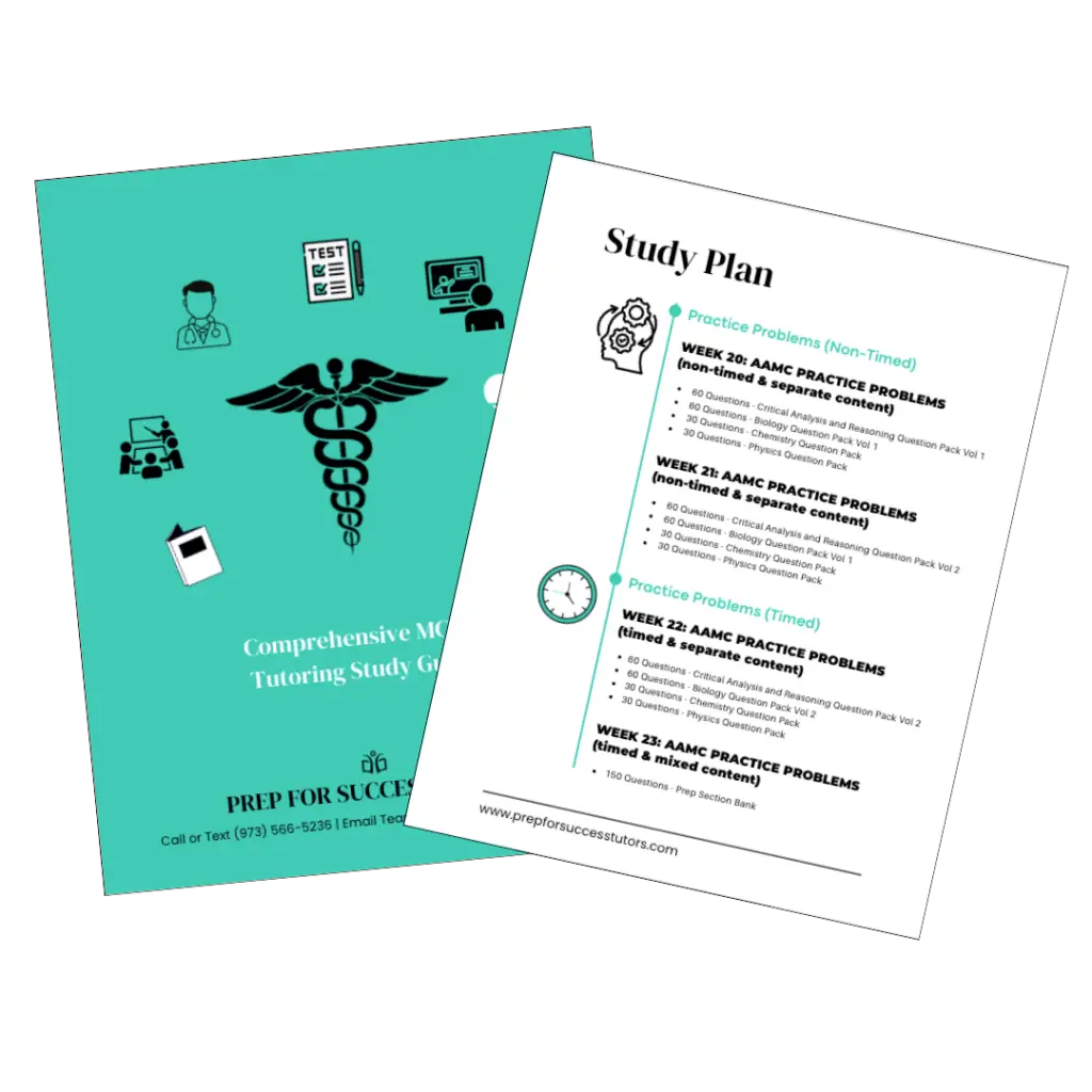 Prep For Success Tutors MCAT Study Plan